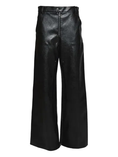 Msgm Zip Trousers In Black