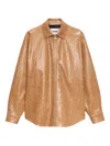 Msgm Zip-up Collared Coat In Brown