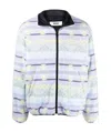 Msgm Zip-up Funnel Neck Jacket In Multicolor