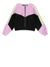 Msgm Zip-up Hooded Bomber Jacket In Purple