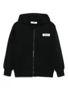 Msgm Zip-up Hoodie In Black