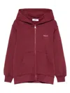 Msgm Zip-up Hoodie In Red