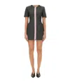 Msgm Zip-up Mini Dress In Black