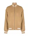 Msgm Wool Blend Bomber Jacket In Nude