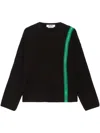 MSGM ZIPPED CREW-NECK JUMPER