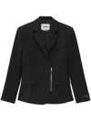Msgm Zipped Single-breasted Blazer In Black