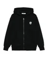 Msgm Zippered Hoodie In Black