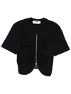 Msgm Short Sleeve Top Featuring Ruched Detail In Black