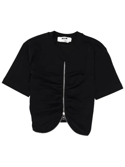 MSGM ZIPPERED T-SHIRT