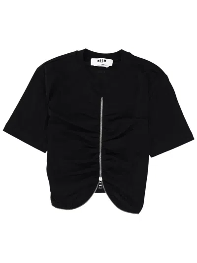 MSGM MSGM ZIPPERED T-SHIRT