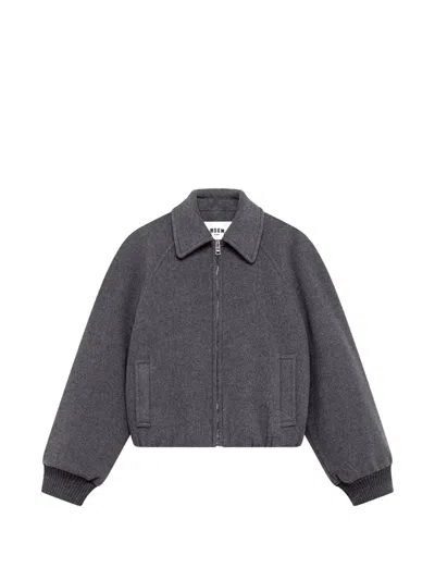 Msgm Zip-up Raglan-sleeve Jacket In Grey