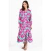 MSH MSH TROPICAL FLORAL PRINT SHIRT DRESS IN PINK