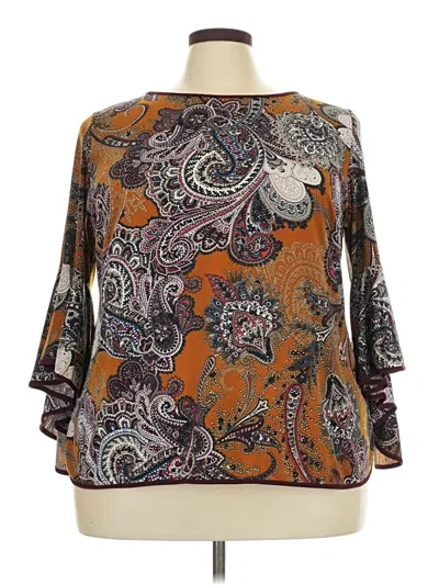 Pre-owned Msk 3/4 Sleeve Blouse In Brown