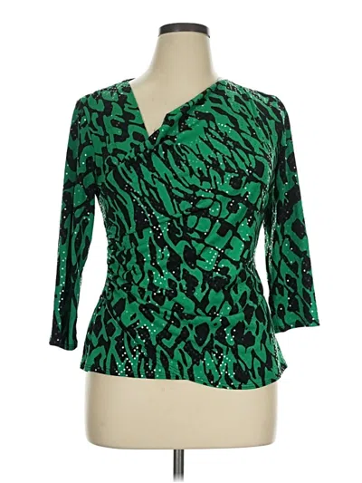 Pre-owned Msk 3/4 Sleeve Blouse In Green
