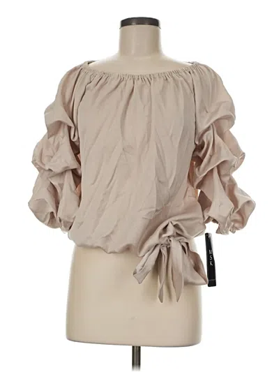Pre-owned Msk 3/4 Sleeve Blouse In Tan