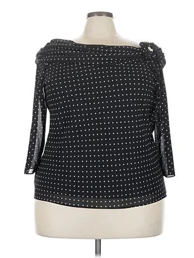 Pre-owned Msk 3/4 Sleeve Top Black Boatneck Tops