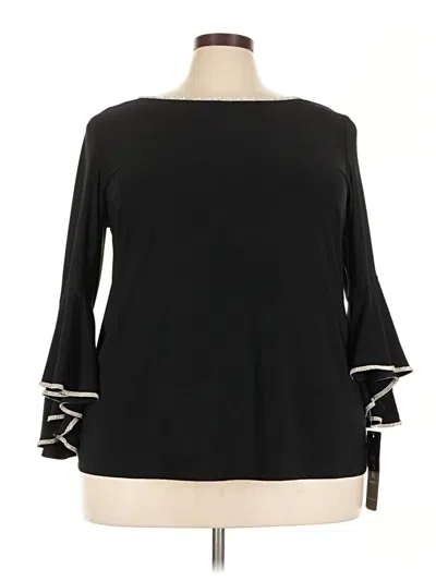 Pre-owned Msk 3/4 Sleeve Top Black Boatneck Tops