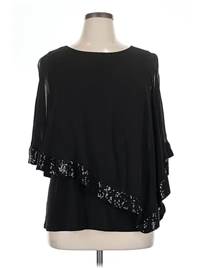 Pre-owned Msk 3/4 Sleeve Top Black Cold Shoulder Neckline Tops