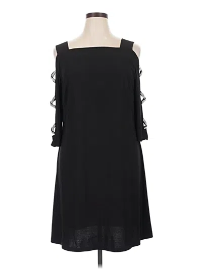 Pre-owned Msk 3/4 Sleeve Top Black Cold Shoulder Neckline Tops