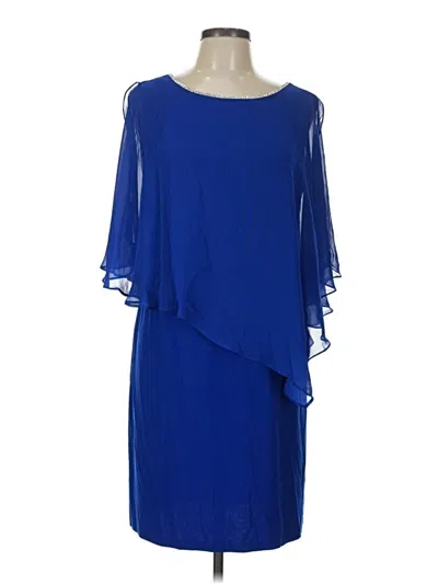 Pre-owned Msk 3/4 Sleeve Top Blue One Shoulder Neckline Tops
