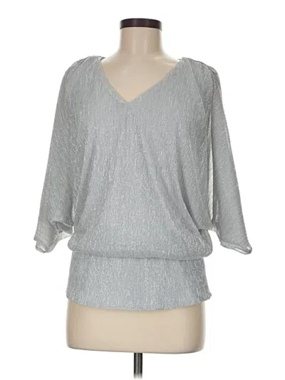 Pre-owned Msk 3/4 Sleeve Top Silver V-neck Tops