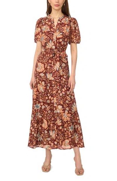 Msk Belted Maxi Dress In Multi