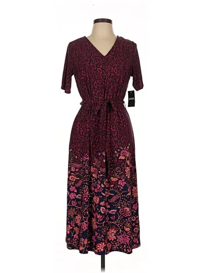 Msk Casual Dress In Burgundy