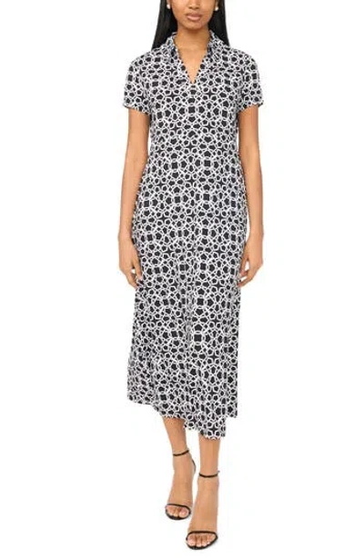 Msk Collared V-neck Maxi Dress In Rich Black