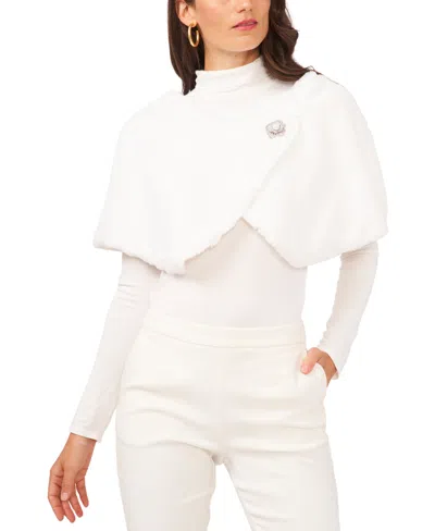 Msk Faux-fur Shrug In Ivory