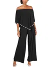 Msk Plus Size Off-the-shoulder Overlay Jumpsuit In Black