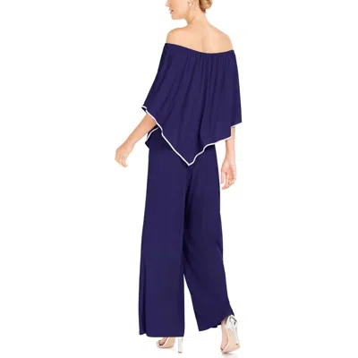 Msk Juniors Womens Off-the-shoulder Cocktail Jumpsuit In Purple
