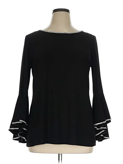 Pre-owned Msk Long Sleeve Top Black Boatneck Tops