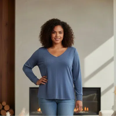 Msk Long Sleeve Top In Blue