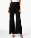 Msk Plus Size Mesh Wide-leg Pants In Black