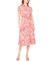 Msk Petite Collared Midi Dress In Pink