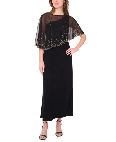 Msk Petite Crew Neck Maxi Dress In Black