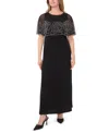 Msk Petite Crewneck Faraj Maxi Dress In Black