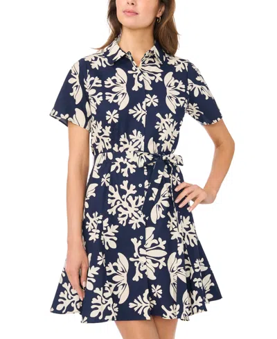 Msk Petite Flutter Sleeve Fit & Flare Dress In Blue