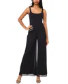 Msk Petite Mesh Glitter Overlay Pants In Black