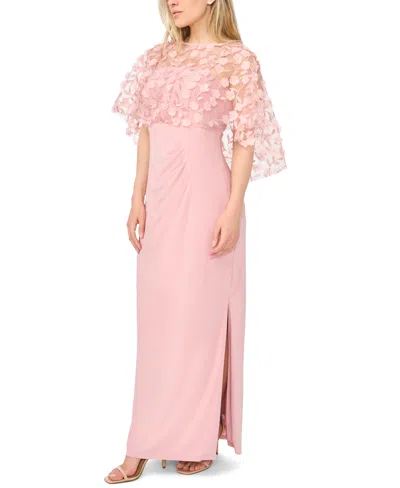 Msk Petite Polyester Blend Crewneck Gown In Multi