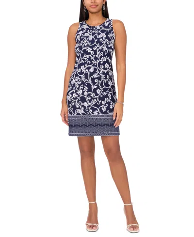 Msk Petite Printed Shift Dress In Classic Na