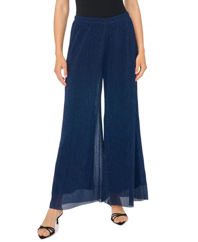 Msk Petite Pull-on Wide-leg Pants In Navy
