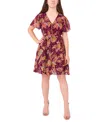 Msk Petite Short Sleeves Knee Length Dress In Multi