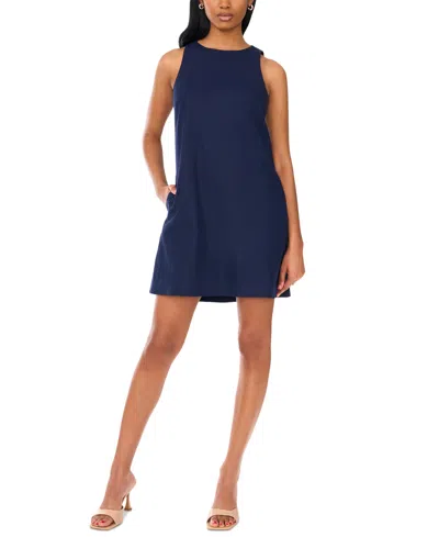Msk Petite Sleeveless Round-neck Shift Dress