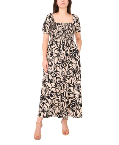 Msk Petite Square-neck Short-sleeve Maxi Dress