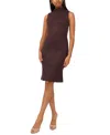 Msk Petite Suede Sleeveless Midi Dress In Brown