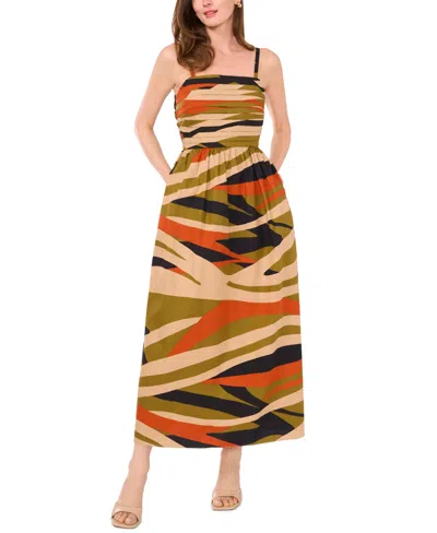 Msk Petites Cotton Printed Sleeveless Maxi Dress