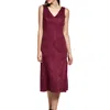 Msk Petites Womens Corset Seamed Faux Suede Fit & Flare Dress In Red