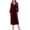 Msk Petites Womens Double-breasted Polyester Maxi Dress In Pink