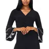 Msk Petites Womens Embellished Polyester Pullover Top In Black